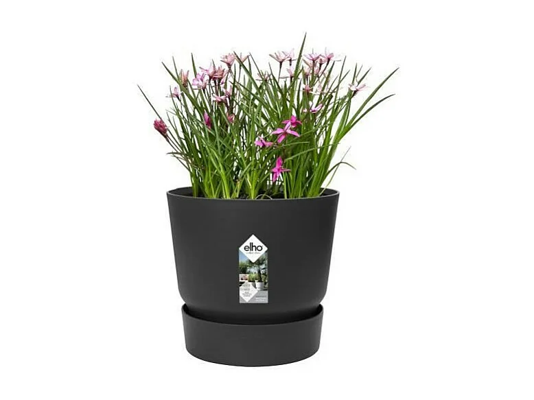 Runder Blumentopf Greenville 25 - Außenbereich - Schwarz - Ø 24,48 x H 23,31 cm