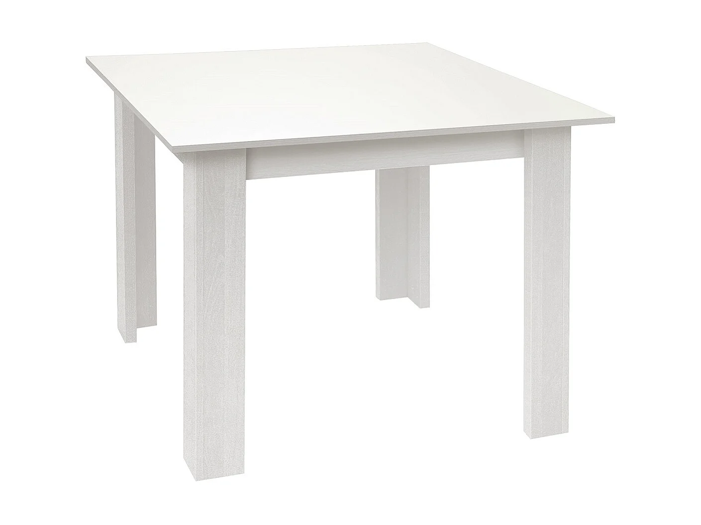 Table à manger, table de repas en bois coloris blanc - longueur 90 x profondeur 133 cm