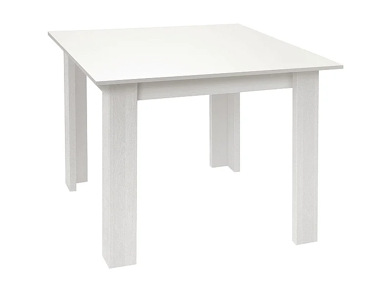 Table à manger, table de repas en bois coloris blanc - longueur 90 x profondeur 133 cm