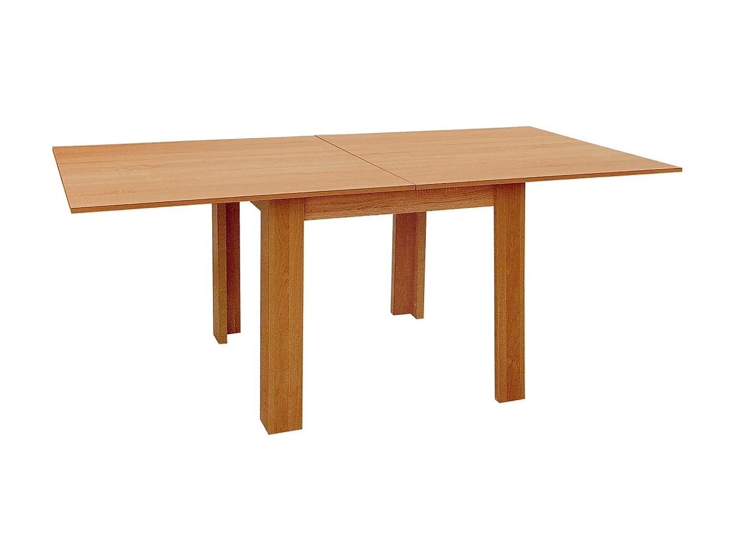 Table à manger, table de repas extensible coloris cerisier - L. 90-180 x P. 90 cm