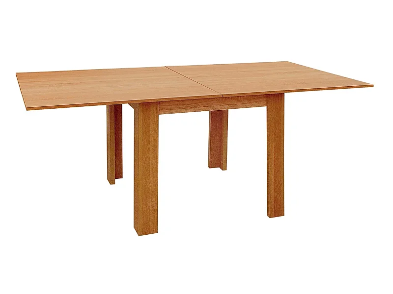 Table à manger, table de repas extensible coloris cerisier - L. 90-180 x P. 90 cm