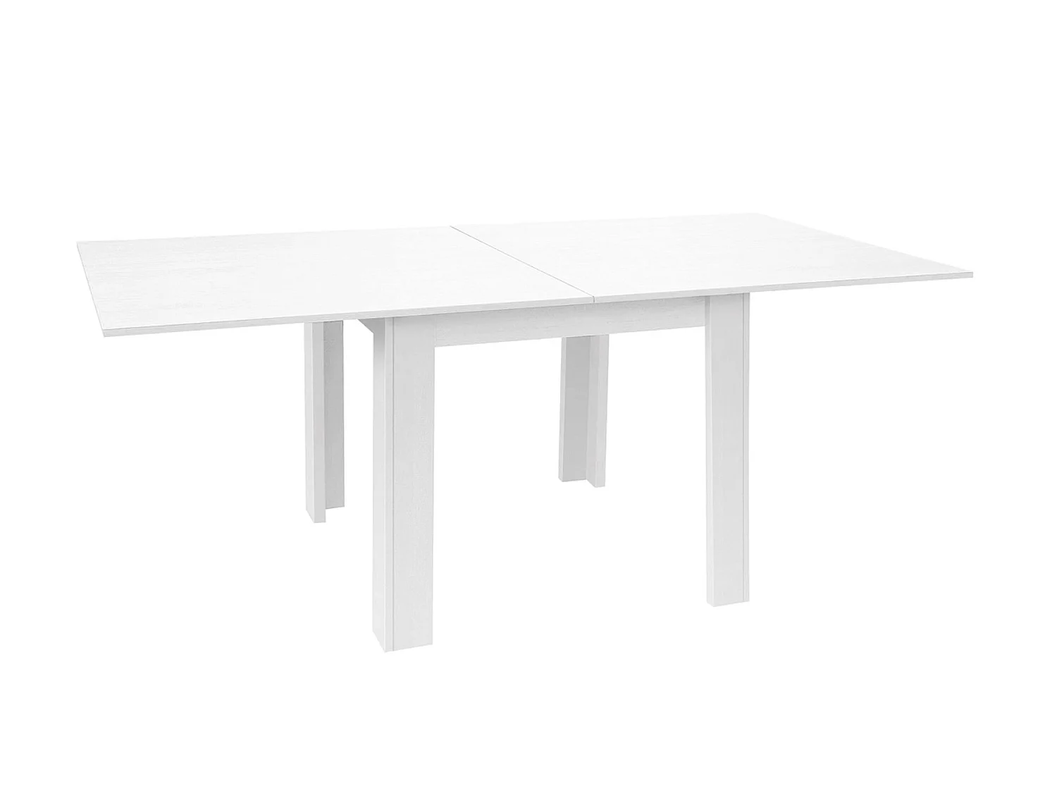 Table à manger, table de repas extensible coloris blanc - L. 90-180 x P. 90 cm