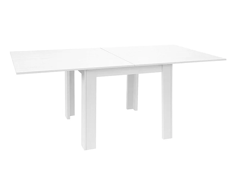 Table à manger, table de repas extensible coloris blanc - L. 90-180 x P. 90 cm