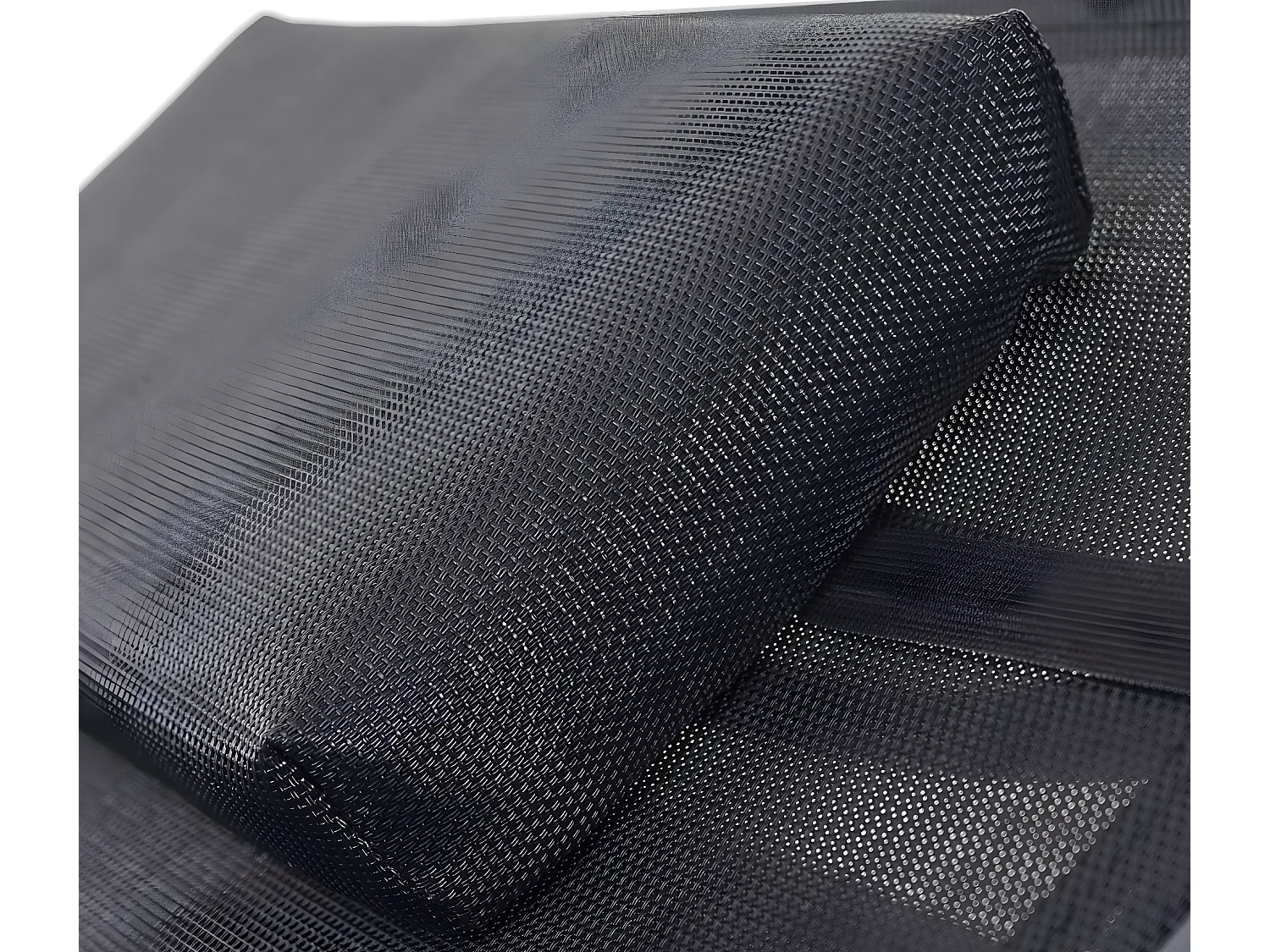 Chaise longue Savannah en polyrotin, transat de jardin - gris, textilene noir