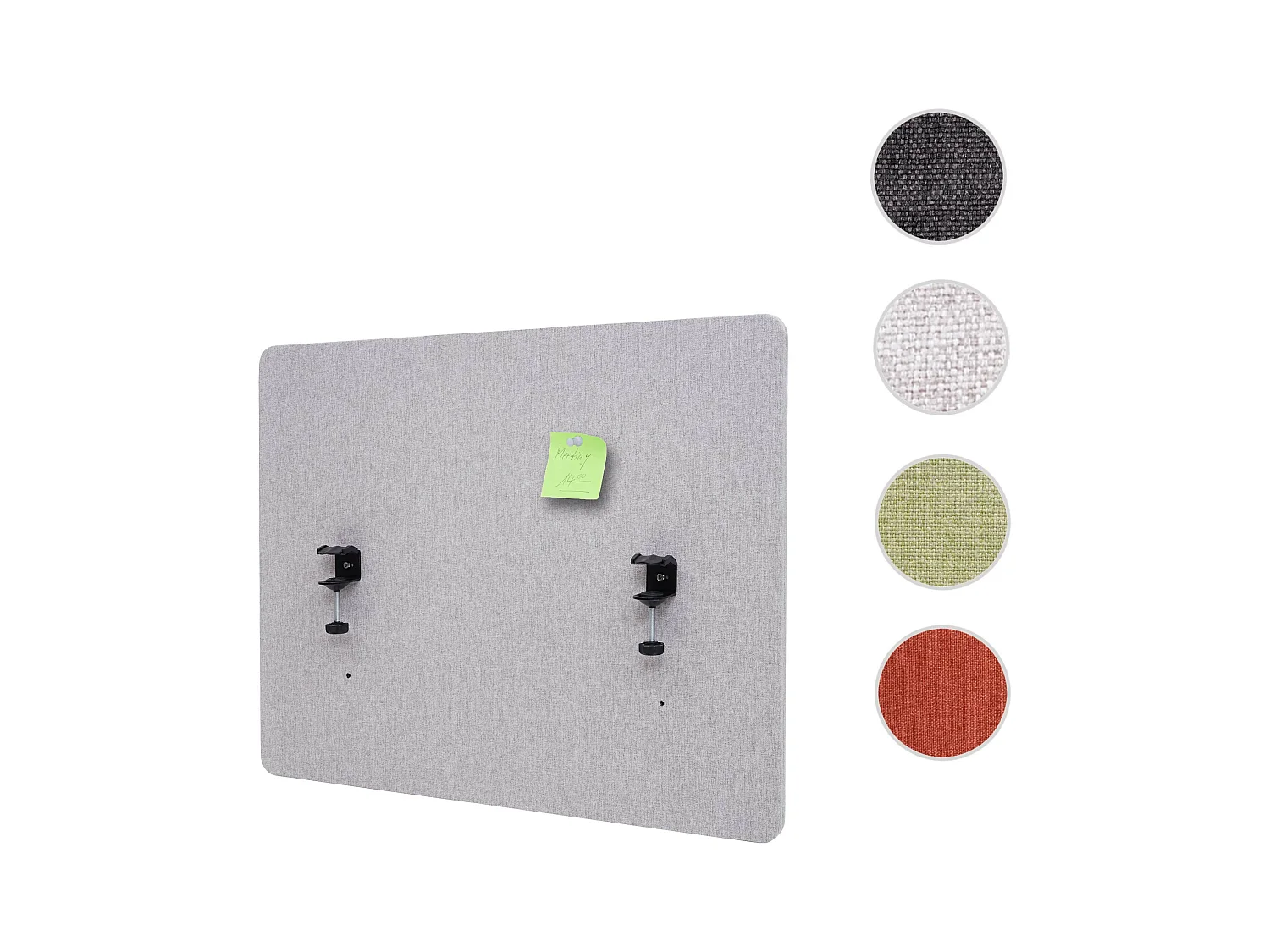 Paroi de séparation acoustique HWC-G75, cloison pour bureaux, Protection visuelle,panneau,tissu - 75x60cm,gris