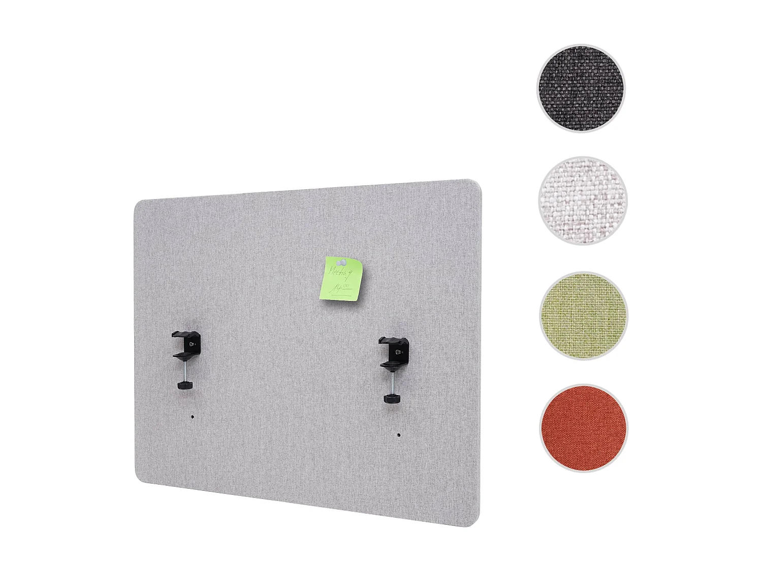 Paroi de séparation acoustique HWC-G75, cloison pour bureaux, Protection visuelle,panneau,tissu - 75x60cm,gris