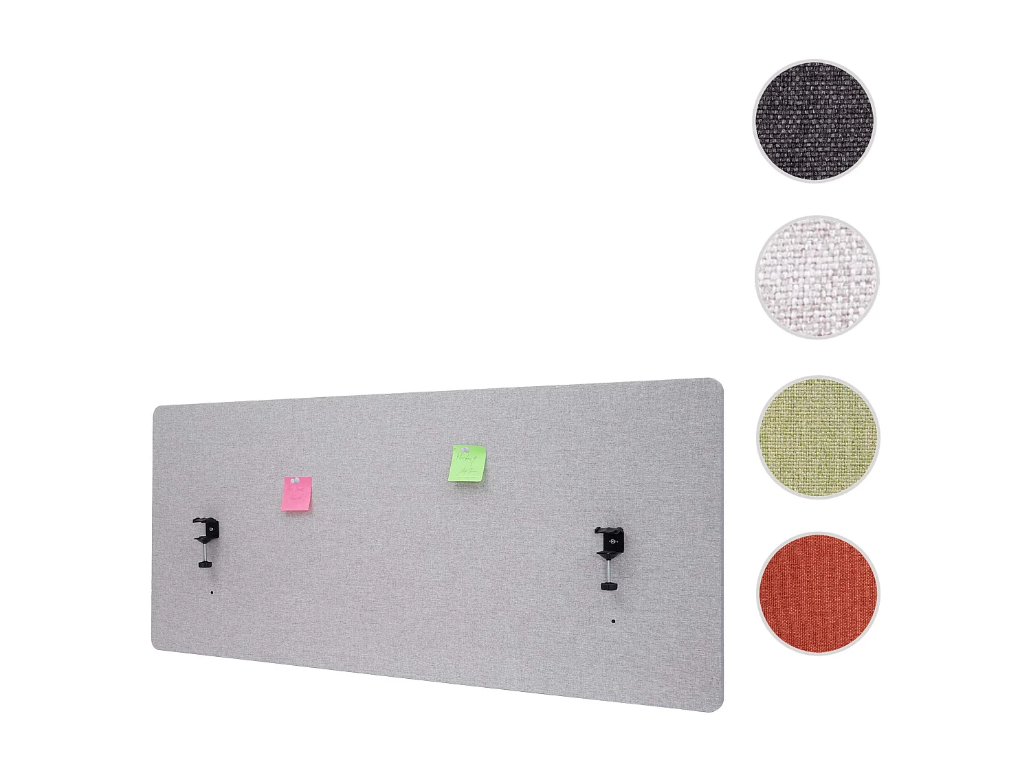 Paroi de séparation acoustique HWC-G75, Protection visuelle pour bureau, panneau, tissu - 140x60cm, gris