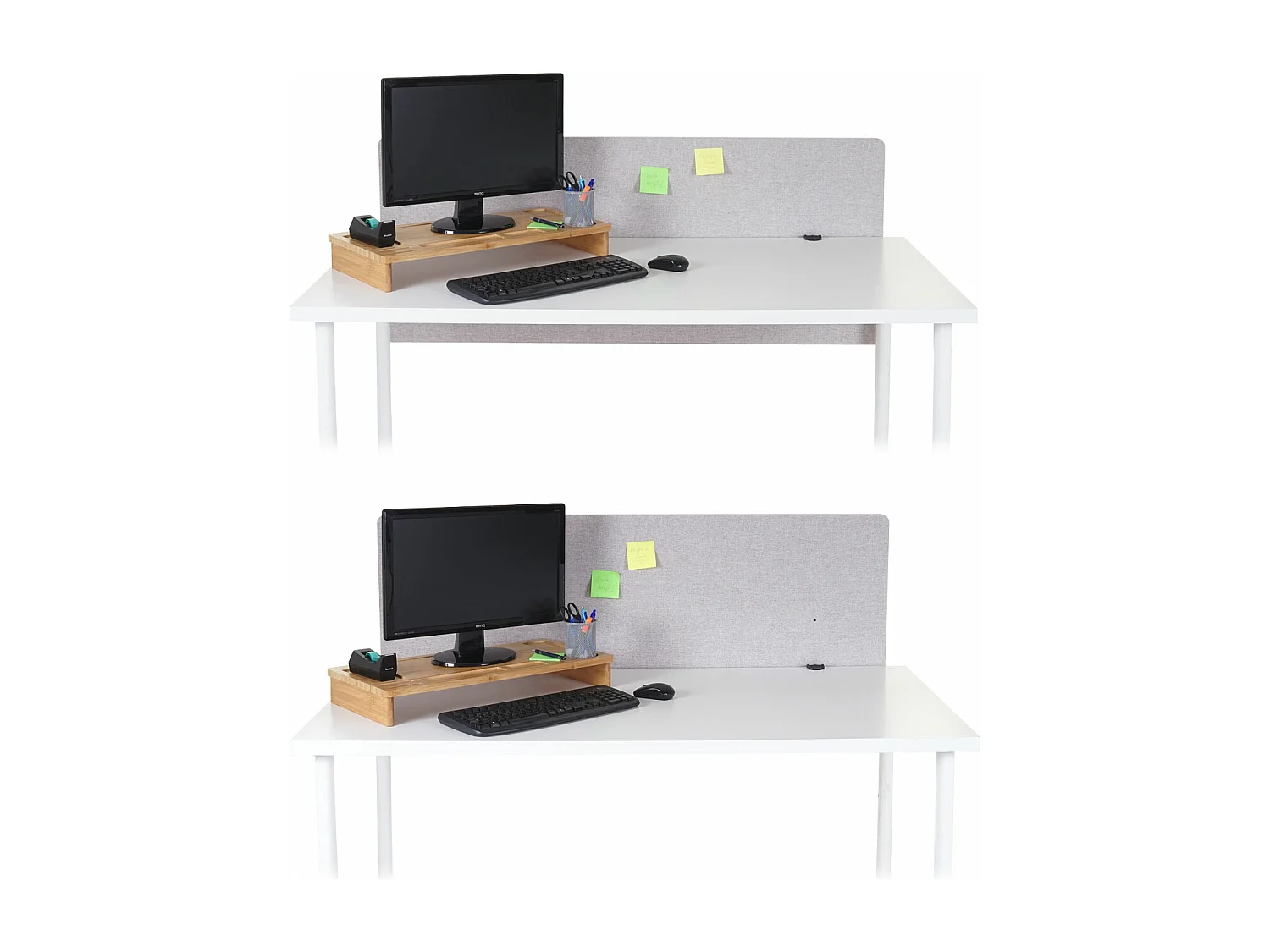 Paroi de séparation acoustique HWC-G75, Protection visuelle pour bureau, panneau, tissu - 140x60cm, gris