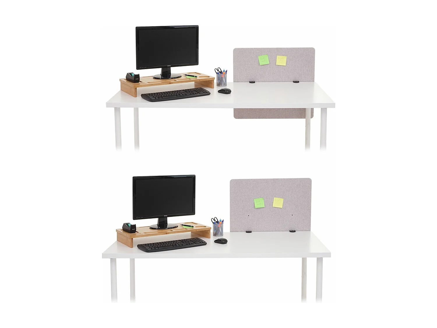 Paroi de séparation acoustique HWC-G75, Protection visuelle pour bureau, panneau, tissu - 65x60cm, gris