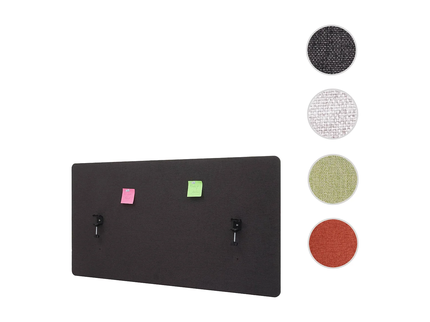 Paroi de séparation acoustique HWC-G75, Protection visuelle pour bureau, panneau,tissu - 120x60cm, marron-gris