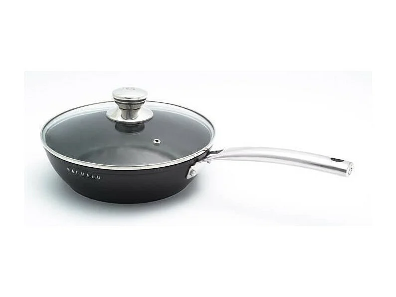 28 cm sauteerpan + zwarte glazen deksel