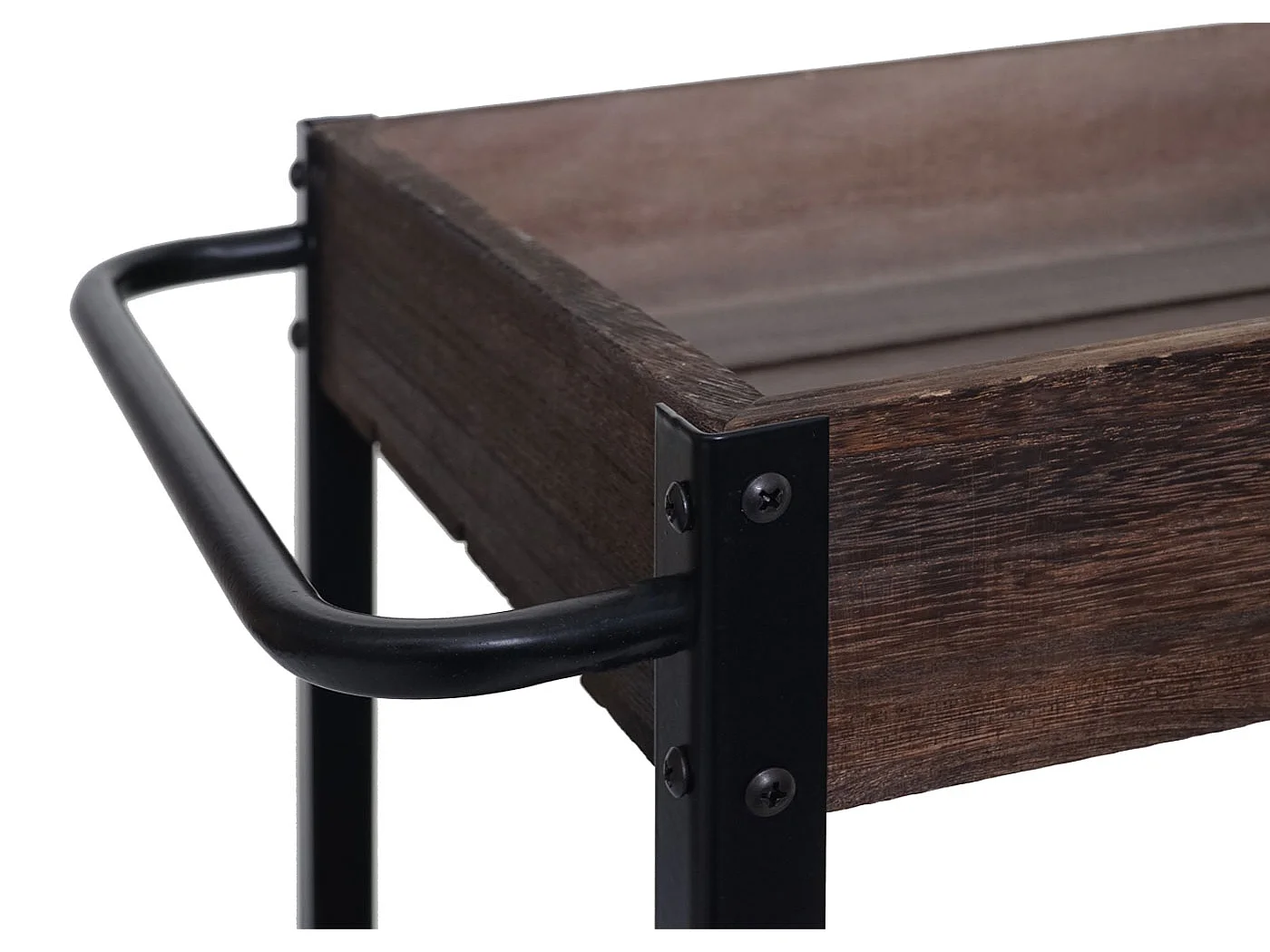 Carrello portavivande portaoggetti HWC-H22 legno paulonia marrone shabby