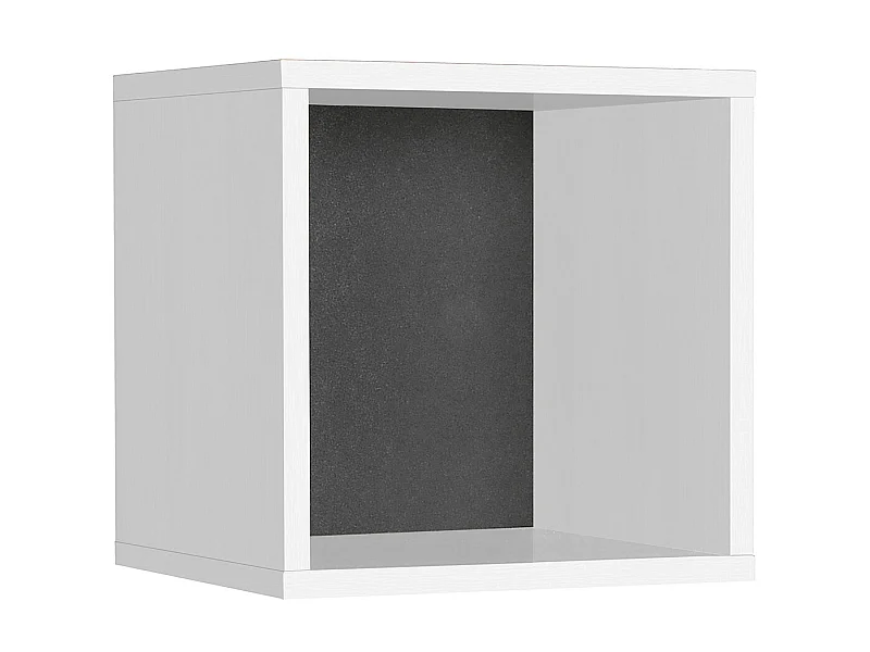 Etagère cube murale coloris blanc, gris anthracite - L. 33 x P. 19 x H. 33 cm