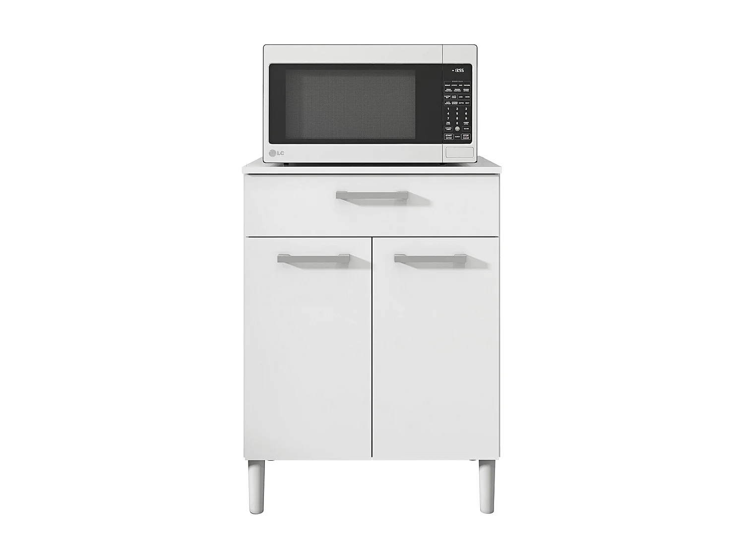 Armoire, placard de rangement avec 2 portes et 1 tiroir coloris blanc