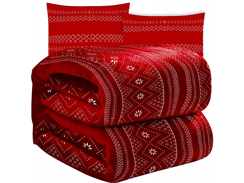 Ensemble Couvre-lit + taies d'oreiller 160 cm x 200 Rouge