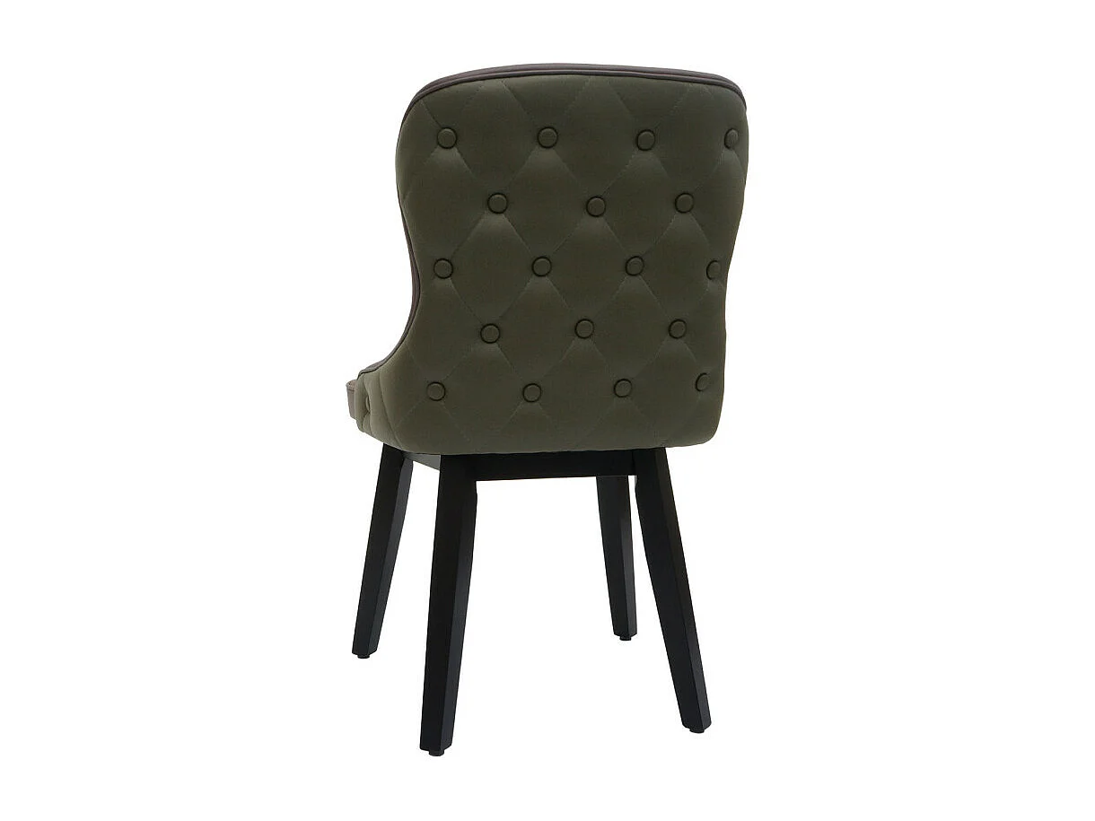 Lot de 6 chaises de salle à manger HWC-M60, chaise rembourrée, chaise de cuisine, tissu/textile bois massif - vert foncé