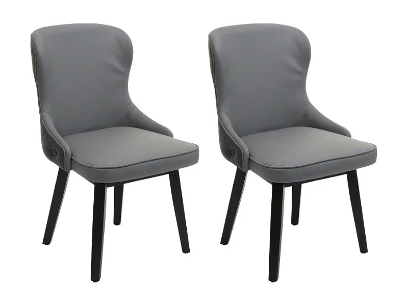 Lot de 2 chaises de salle à manger HWC-M60, chaise rembourrée, chaise de cuisine, tissu/textile bois massif - gris foncé