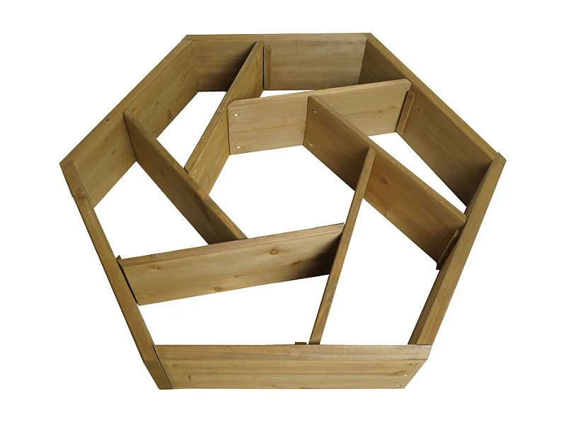 Jardinière HWC-L70 - pot de fleurs parterre de fleurs 7 compartiments - rectangulaire 100x87cm Outdoor sapin bois certifié MVG