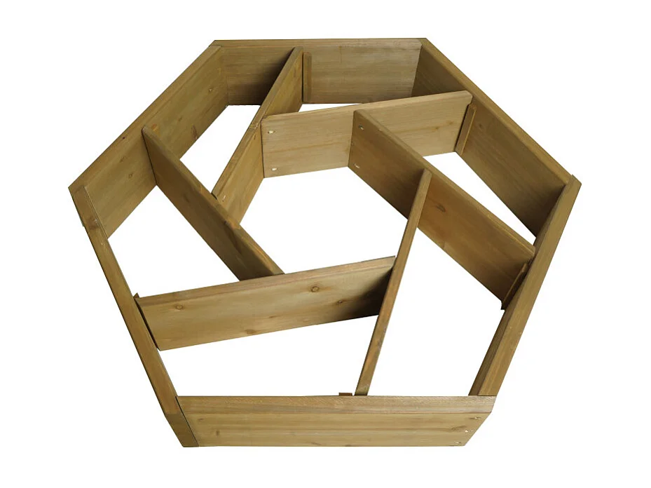 Jardinière HWC-L70 - pot de fleurs parterre de fleurs 7 compartiments - rectangulaire 100x87cm Outdoor sapin bois certifié MVG