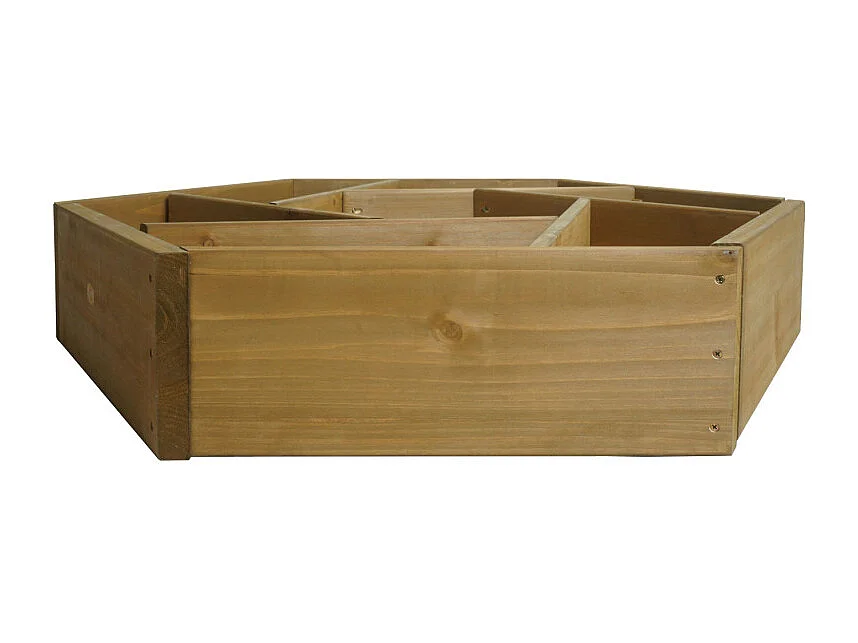 Jardinière HWC-L70 - pot de fleurs parterre de fleurs 7 compartiments - rectangulaire 100x87cm Outdoor sapin bois certifié MVG