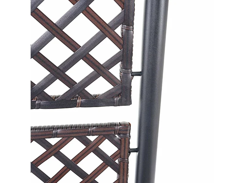 Jardinière avec treillis en polyrotin, HWC-D76, 142x43x43 cm - marron