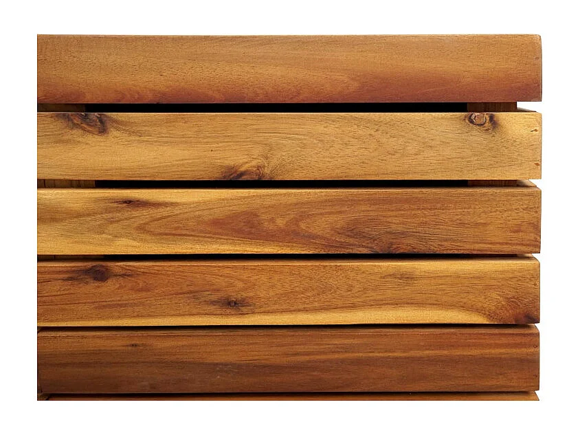 Lot de 2 bacs à fleurs HWC-L25 - bac à fleurs - rectangulaire carré Outdoor acier acacia bois certifié MVG - brun