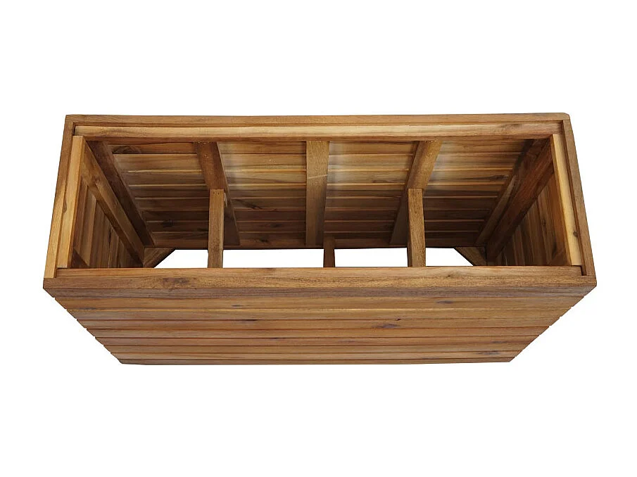 Jardinière HWC-L21 - jardinière pot de fleurs surélevé - rectangulaire 41x63x23cm Outdoor Acacia bois certifié MVG - brun