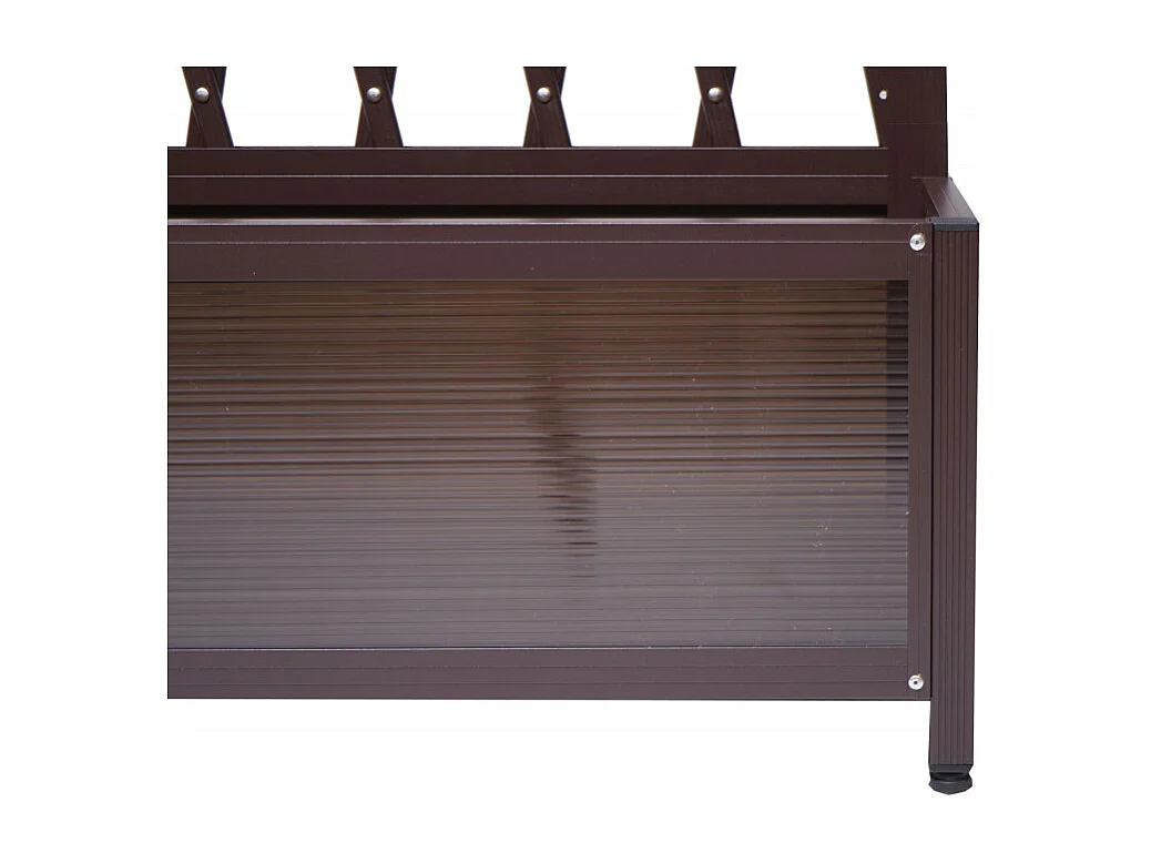 Treillis HWC-G21, Barrière extensible, Jardinière pour plantes grimpantes, alu et acier,152x90x35 cm brun