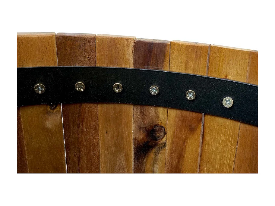 Jardinière HWC-L24 - bac à fleurs - rond 50x34cm Outdoor bois d'acacia certifié MVG - brun