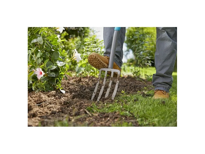 Fourche a becher ErgoLine – Manche revetement souple – Poignée ergo en D – Dents acier trempé – Garantie 25 ans