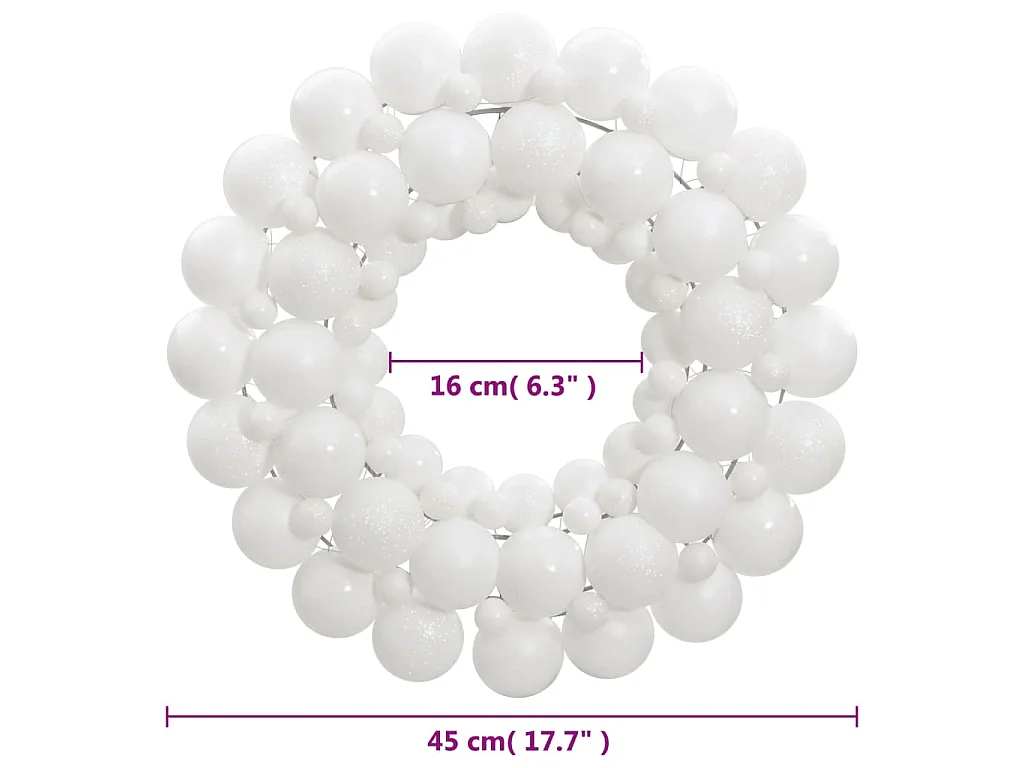 Couronne de Noël blanc 45 cm polystyrène