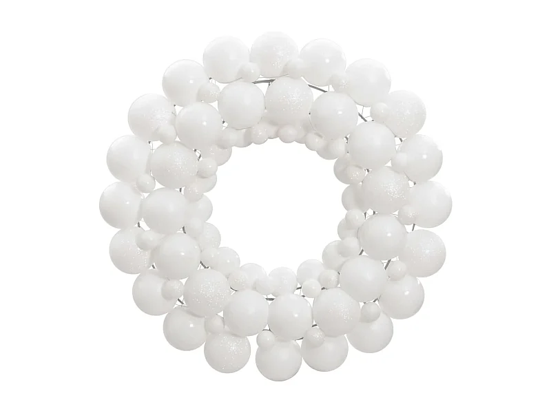 Couronne de Noël blanc 45 cm polystyrène