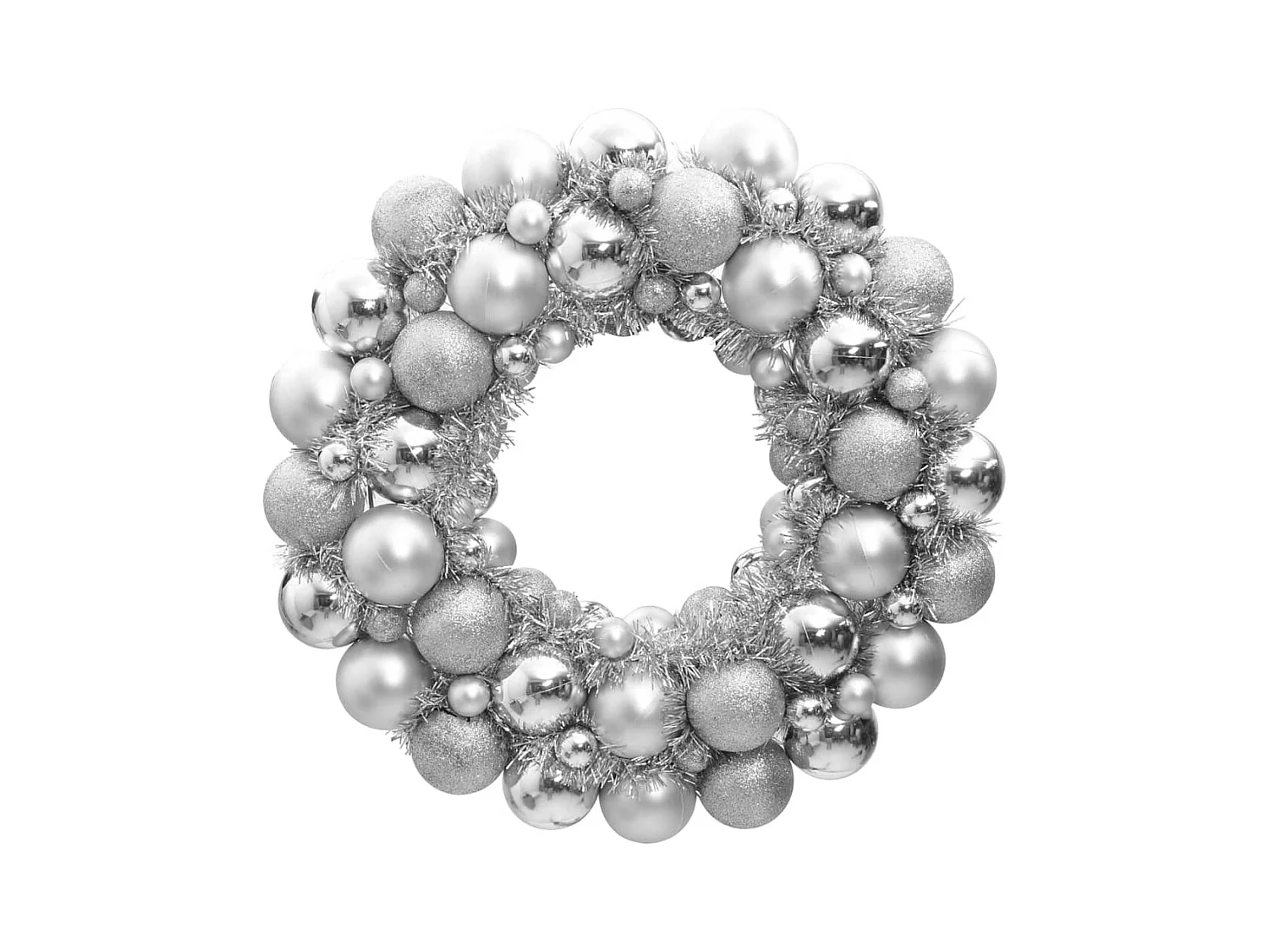 Kerstkrans 45 cm polystyreen zilverkleurig