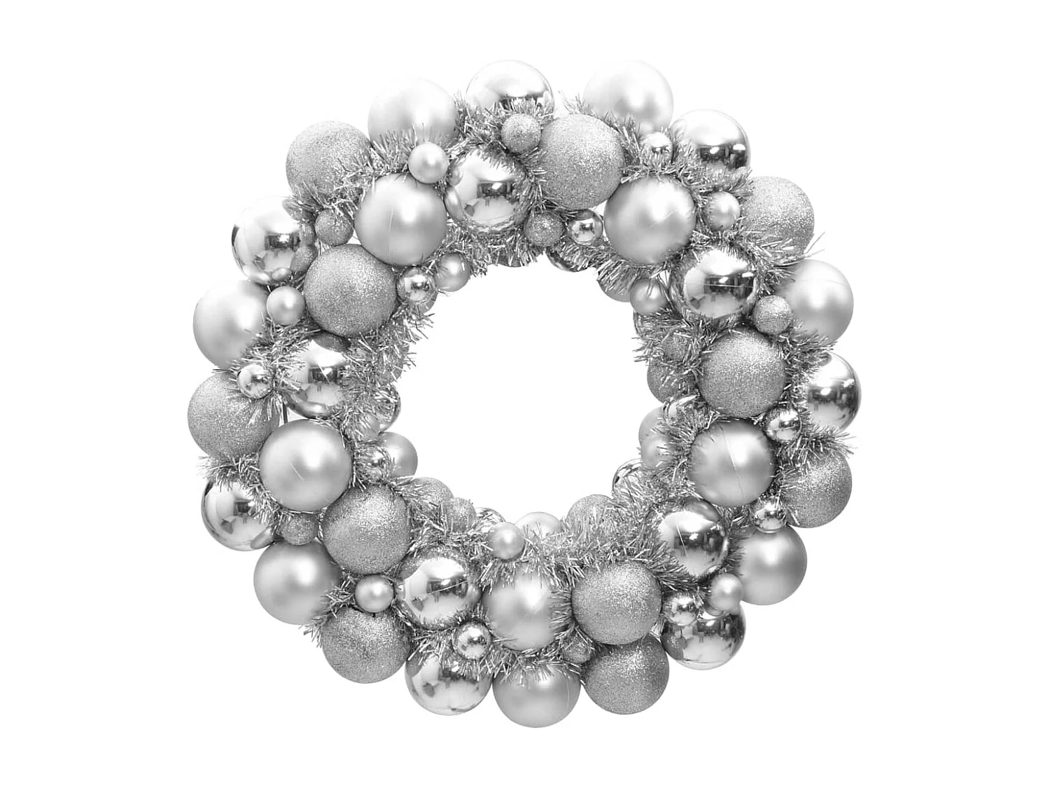 Kerstkrans 45 cm polystyreen zilverkleurig