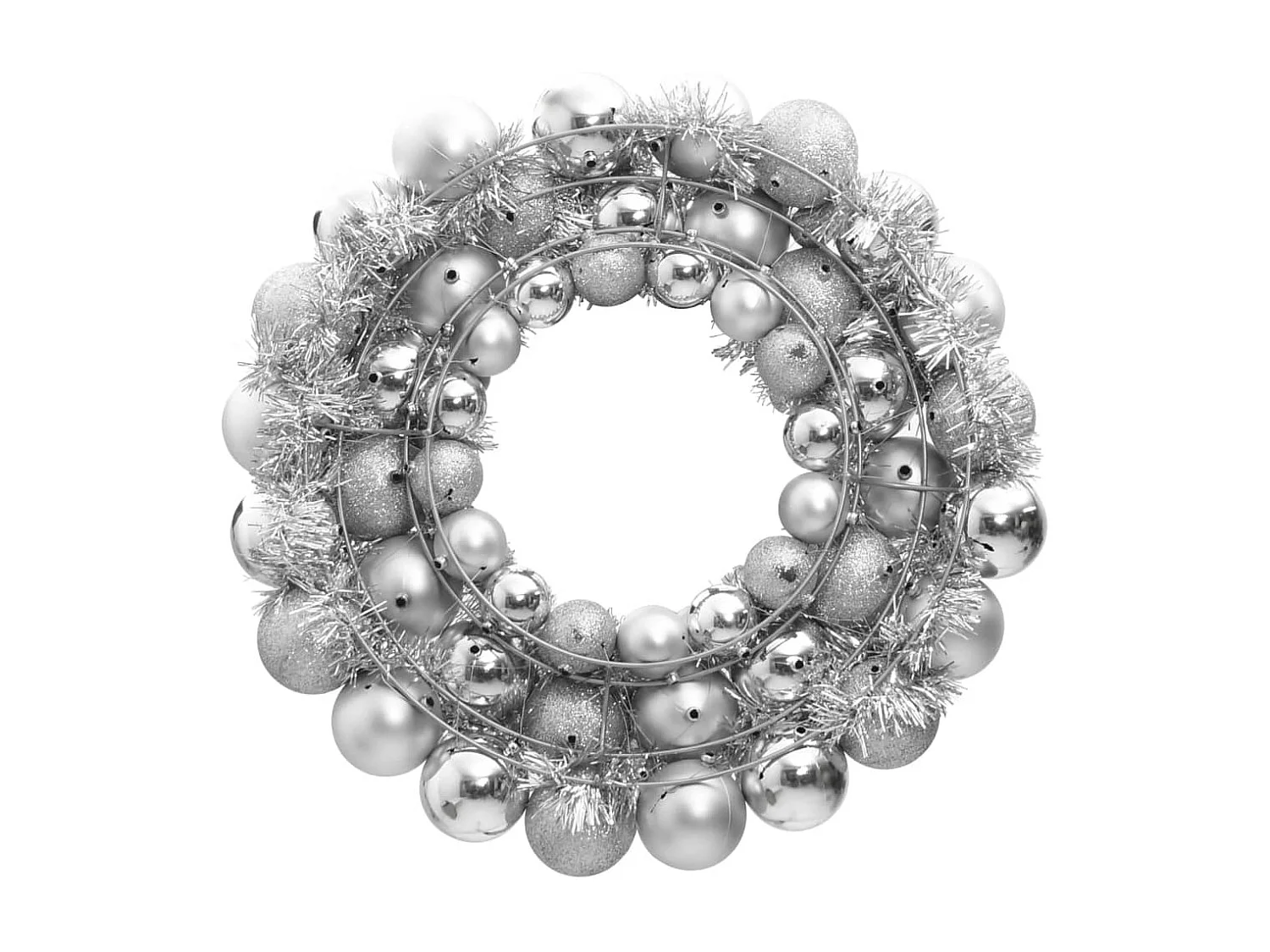 Kerstkrans 45 cm polystyreen zilverkleurig