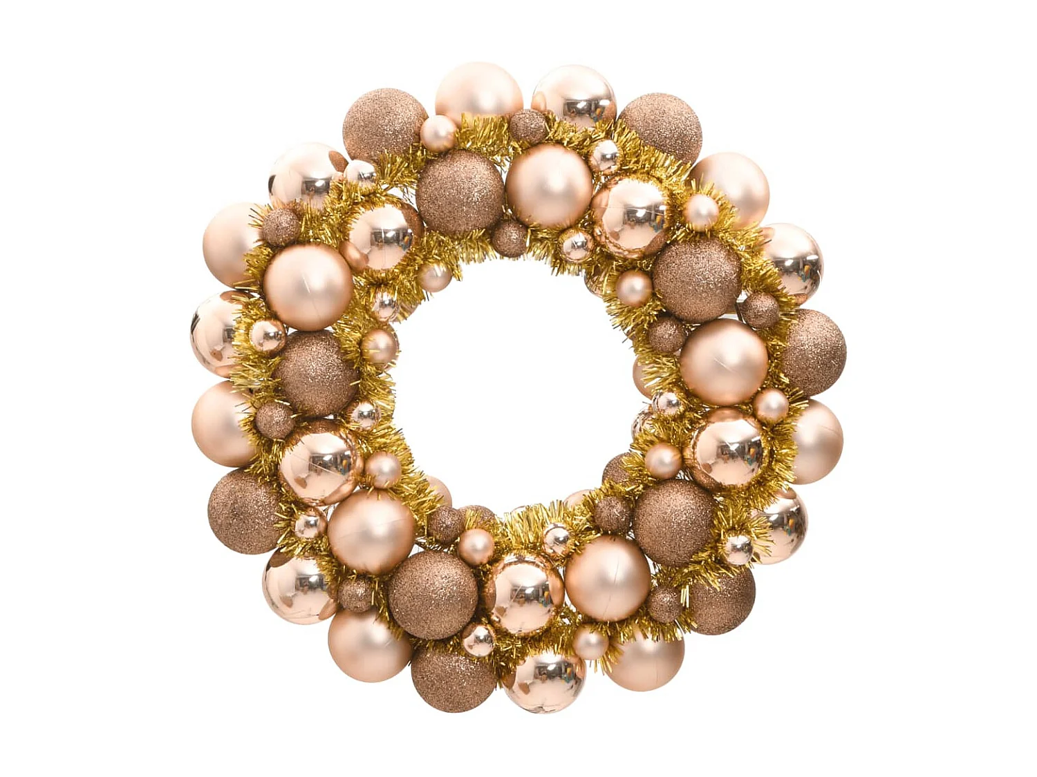 Corona de Navidad poliestireno oro rosa 45 cm