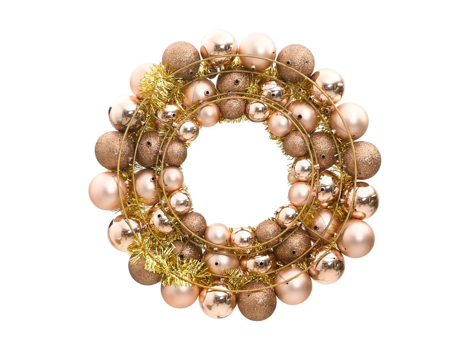 Corona de Navidad poliestireno oro rosa 45 cm