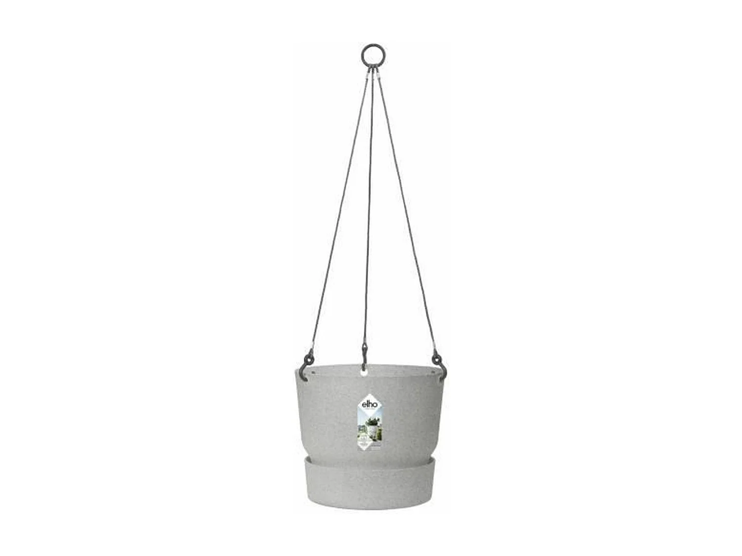 Pot de fleurs à suspendre 24 - Extérieur Ø 23,9 x 20,3 cm - Gris béton vivant