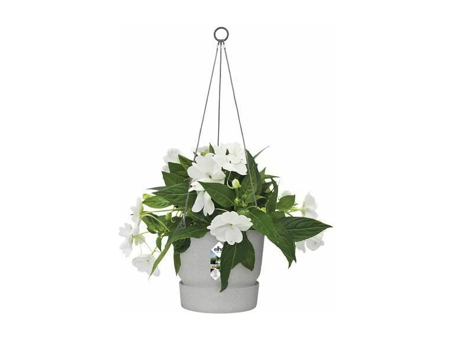 Pot de fleurs à suspendre 24 - Extérieur Ø 23,9 x 20,3 cm - Gris béton vivant
