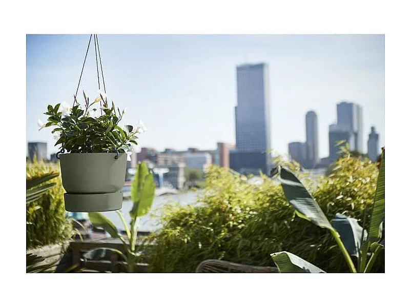ELHO Pot de fleurs a suspendre Greenville 24 - Exterieur - O 23,9 x H 20,3 cm - Vert feuille