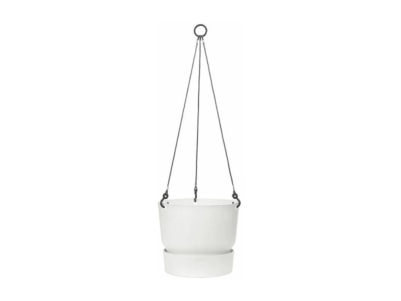 Pot de fleurs à suspendre extérieur Ø 24 x Hauteur 20 cm - Blanc