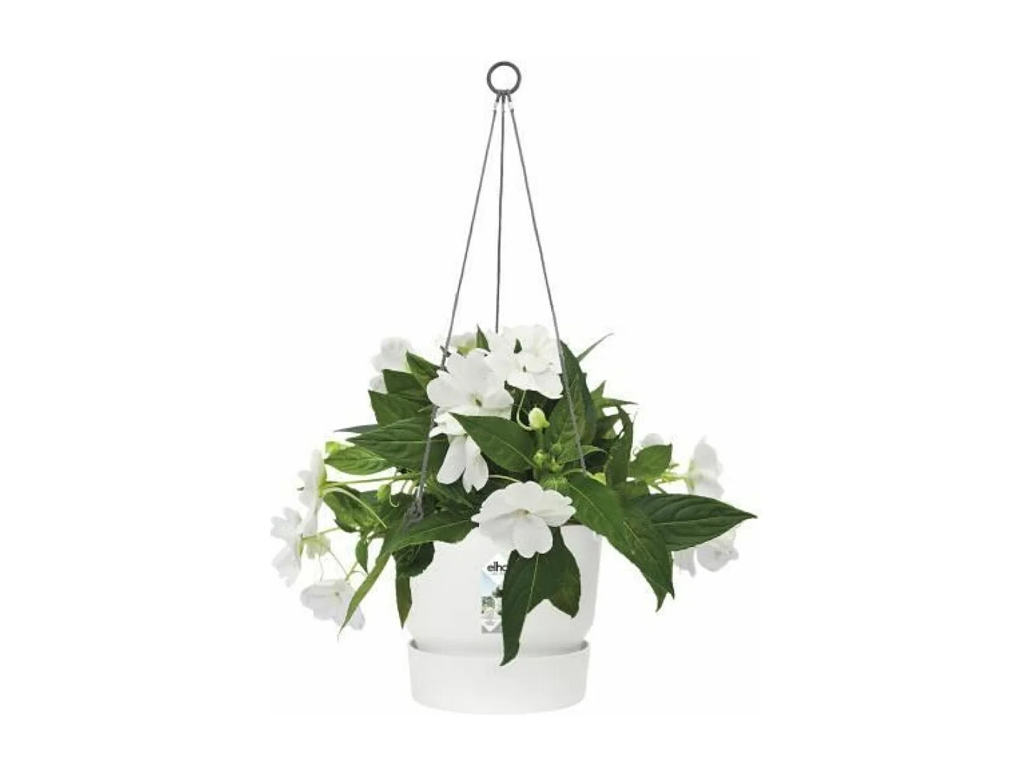 Pot de fleurs à suspendre extérieur Ø 24 x Hauteur 20 cm - Blanc