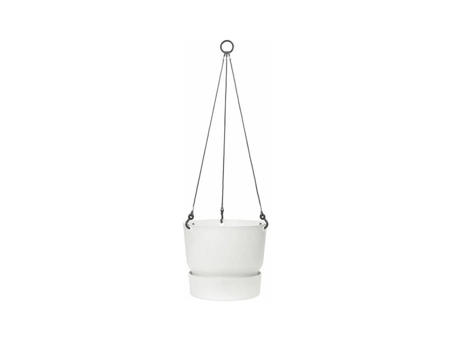 Pot de fleurs à suspendre extérieur Ø 24 x Hauteur 20 cm - Blanc