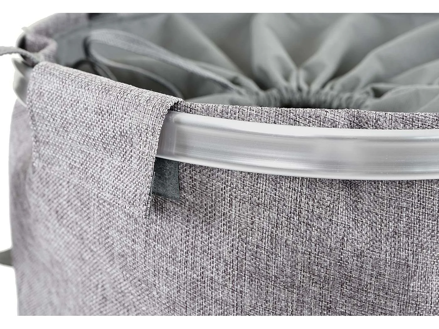 Collecteur de linge sale HWC-C34, Laundry, corbeille à linge avec cordelette, poignées, 55x39cm 65l - gris