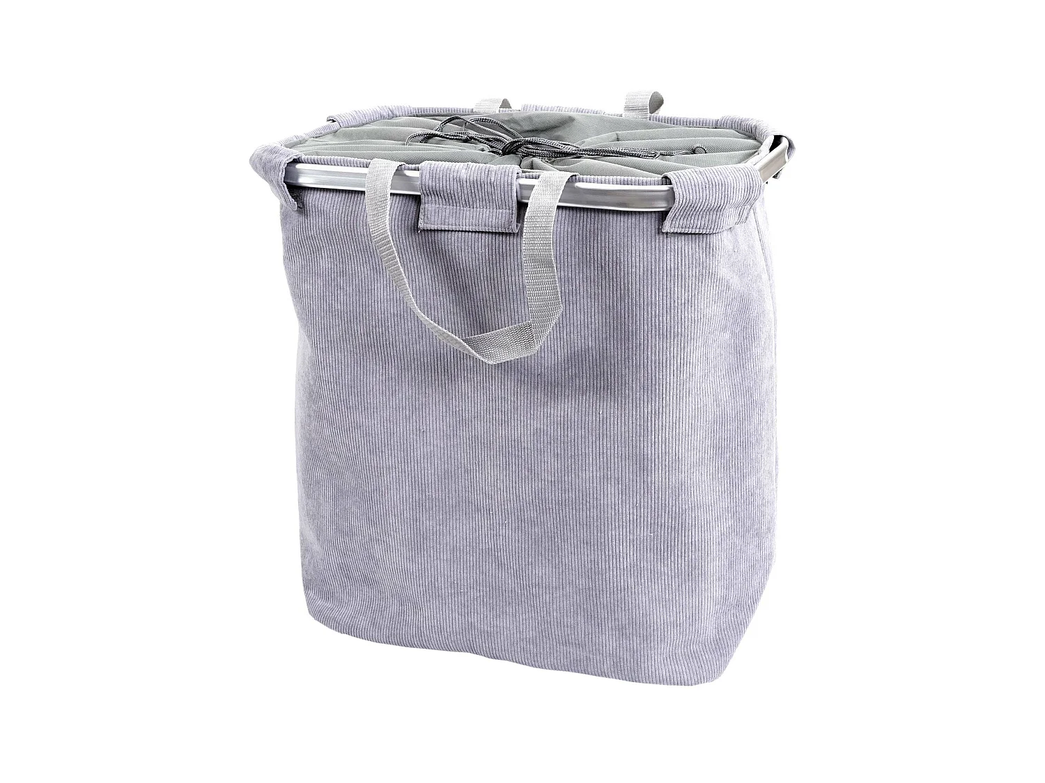 Bac à linge HWC-C34, Panier à linge Bac à linge avec cordon de serrage 54x52x32cm 89l - gris