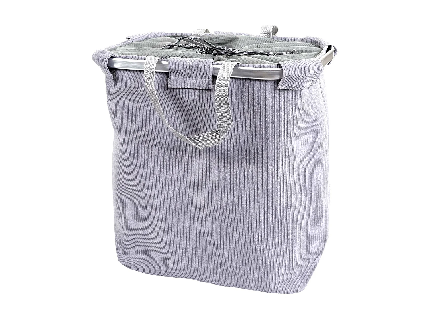 Bac à linge HWC-C34, Panier à linge Bac à linge avec cordon de serrage 54x52x32cm 89l - gris