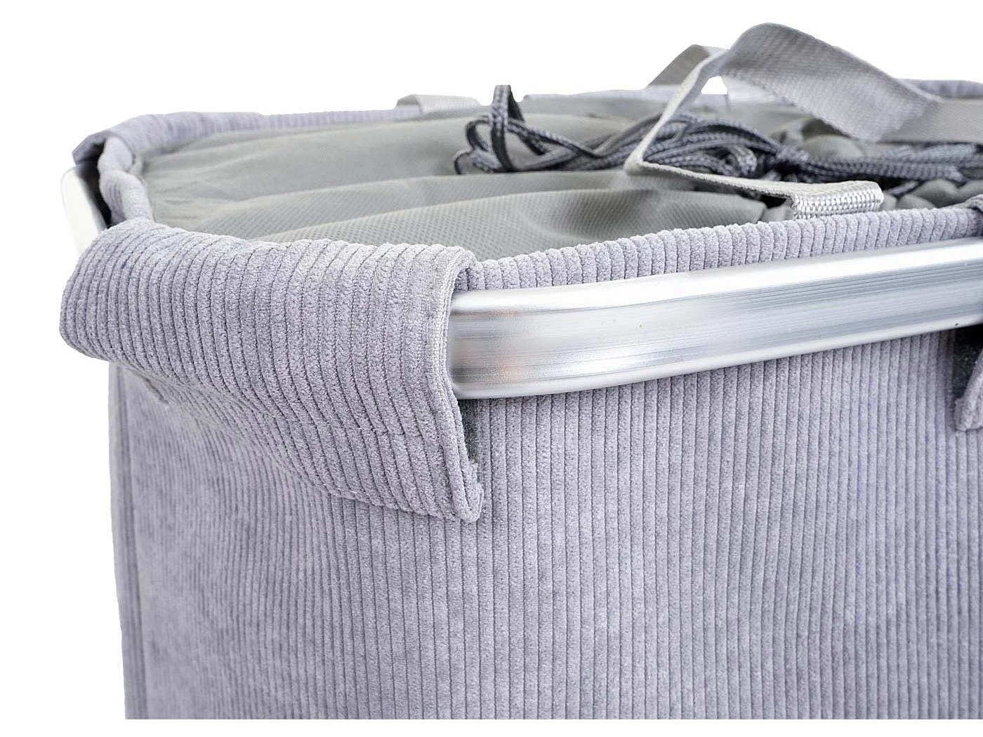 Bac à linge HWC-C34, Panier à linge Bac à linge avec cordon de serrage 54x52x32cm 89l - gris
