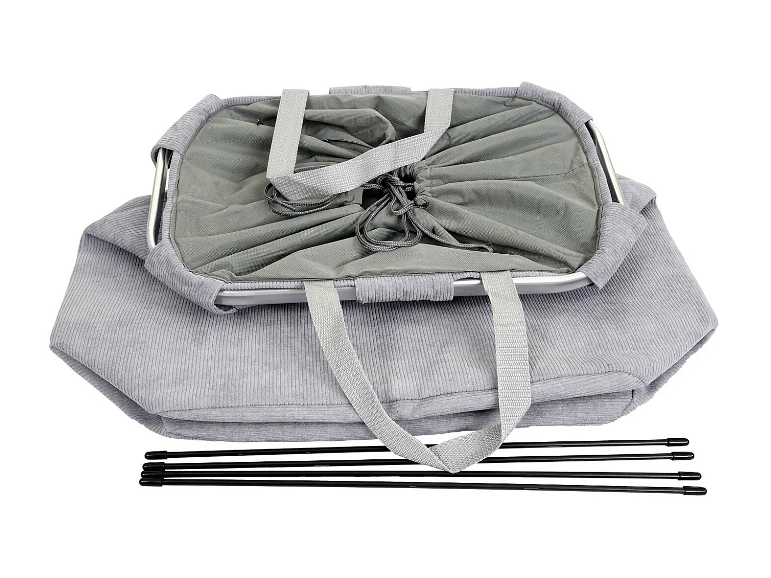 Bac à linge HWC-C34, Panier à linge Bac à linge avec cordon de serrage 54x52x32cm 89l - gris