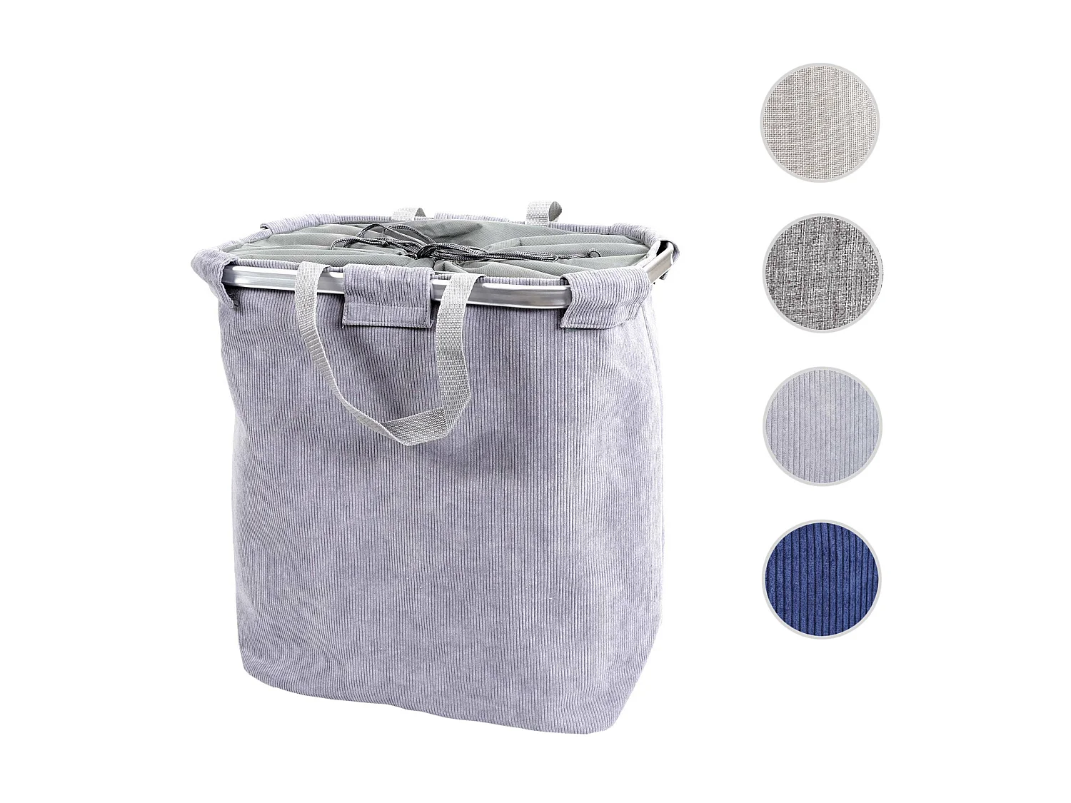 Bac à linge HWC-C34, Panier à linge Bac à linge avec cordon de serrage 54x52x32cm 89l - gris