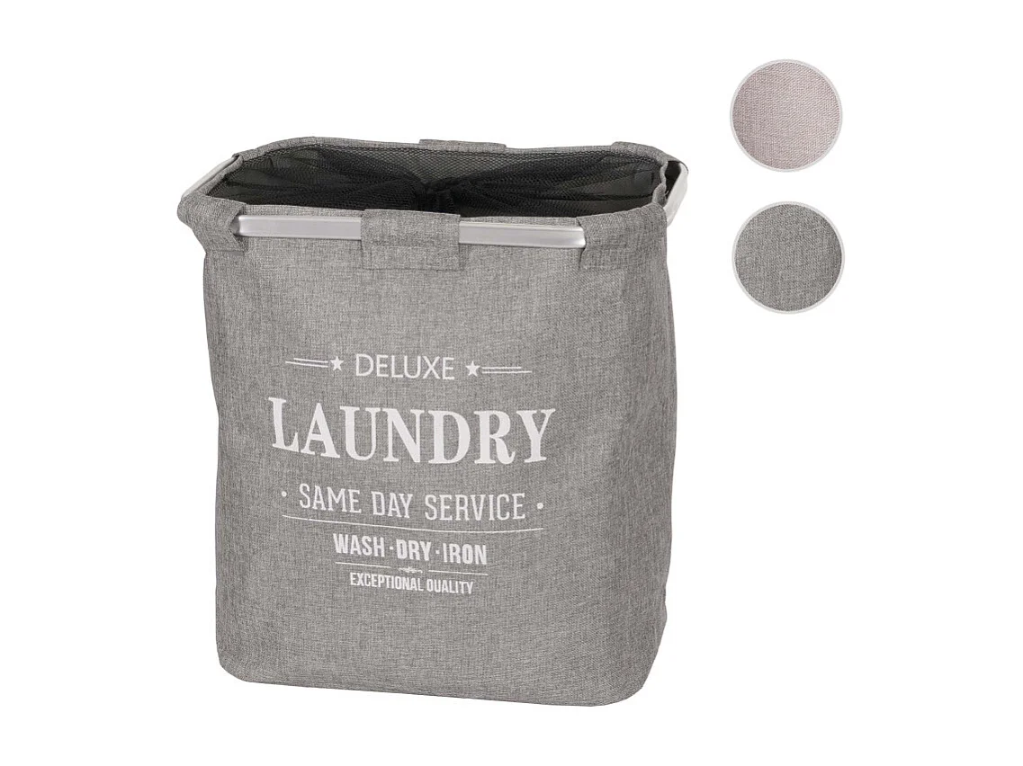 Collecteur de linge HWC-C34, Laundry Bac à linge Bac à linge avec filet, 1 compartiment 56x49x30cm 82l - gris